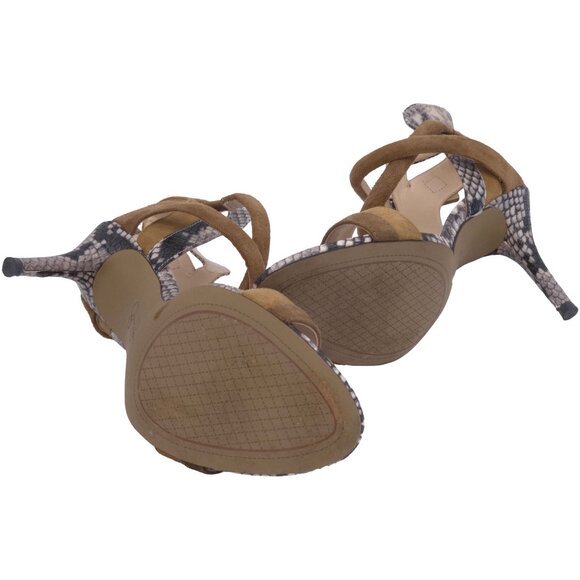 Jessica Simpson "Canela" Snakeskin Print & Suede Stiletto Sandals - Size 8 - Picture 7 of 7